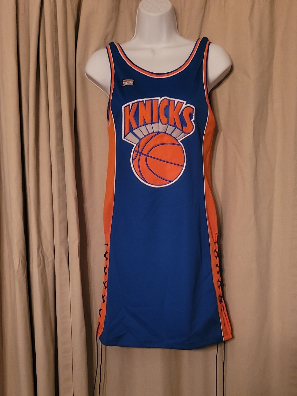 Womens NBA New York Knicks Jersey Dress Blue and Orange Basketball Dress